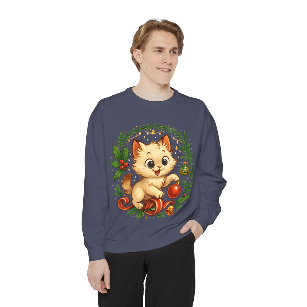 Adorable Cat, Christmas -Sweatshirt