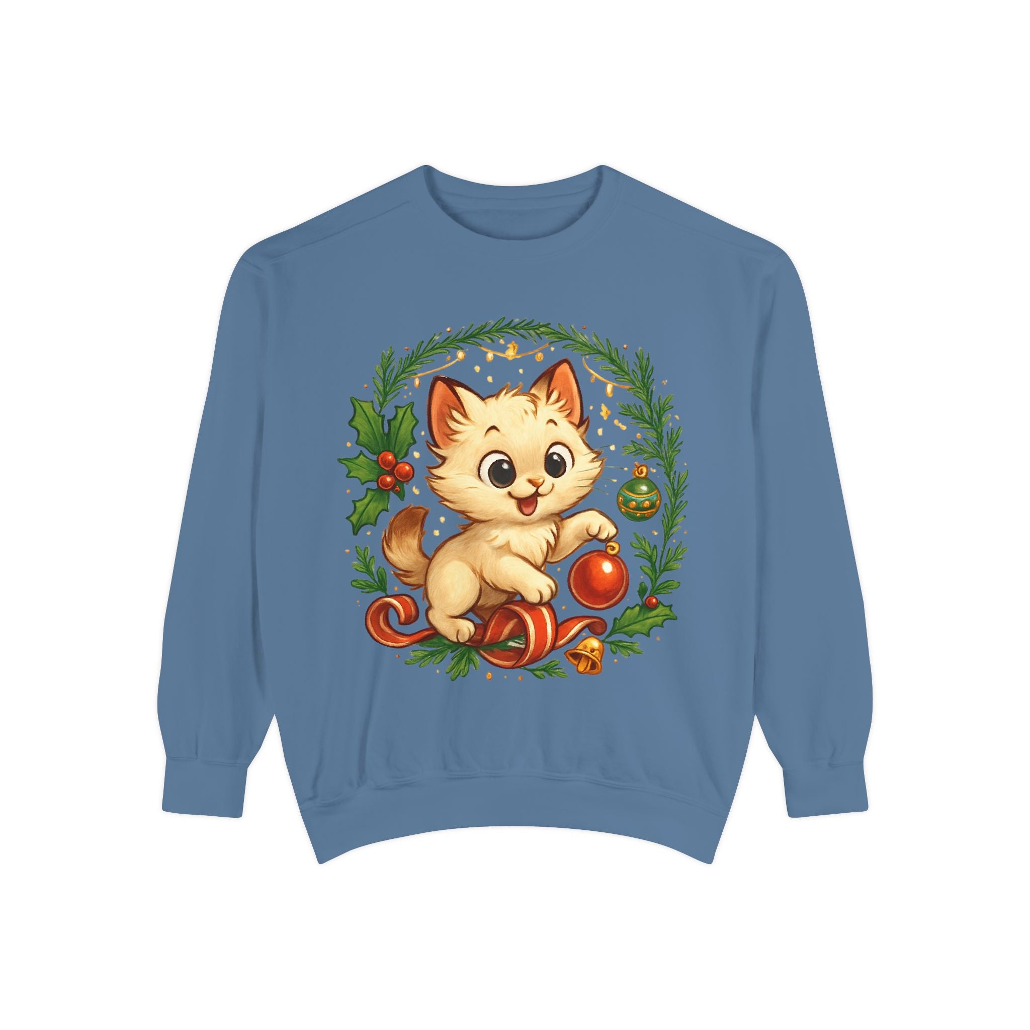 Adorable Cat, Christmas -Sweatshirt
