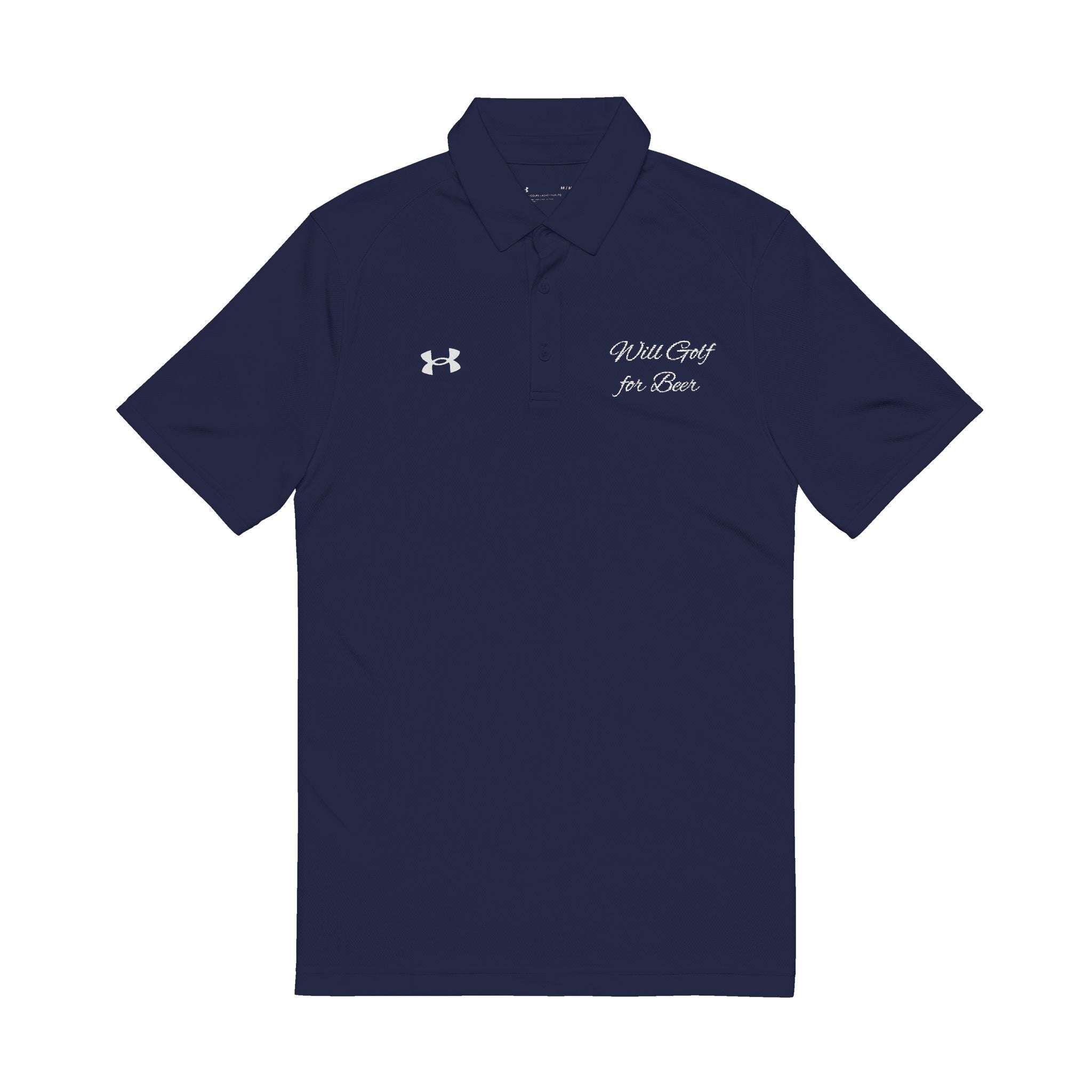 Copy of Copy of Polo Shirt - Funny 'Will Golf for Beer' Embroidered Design