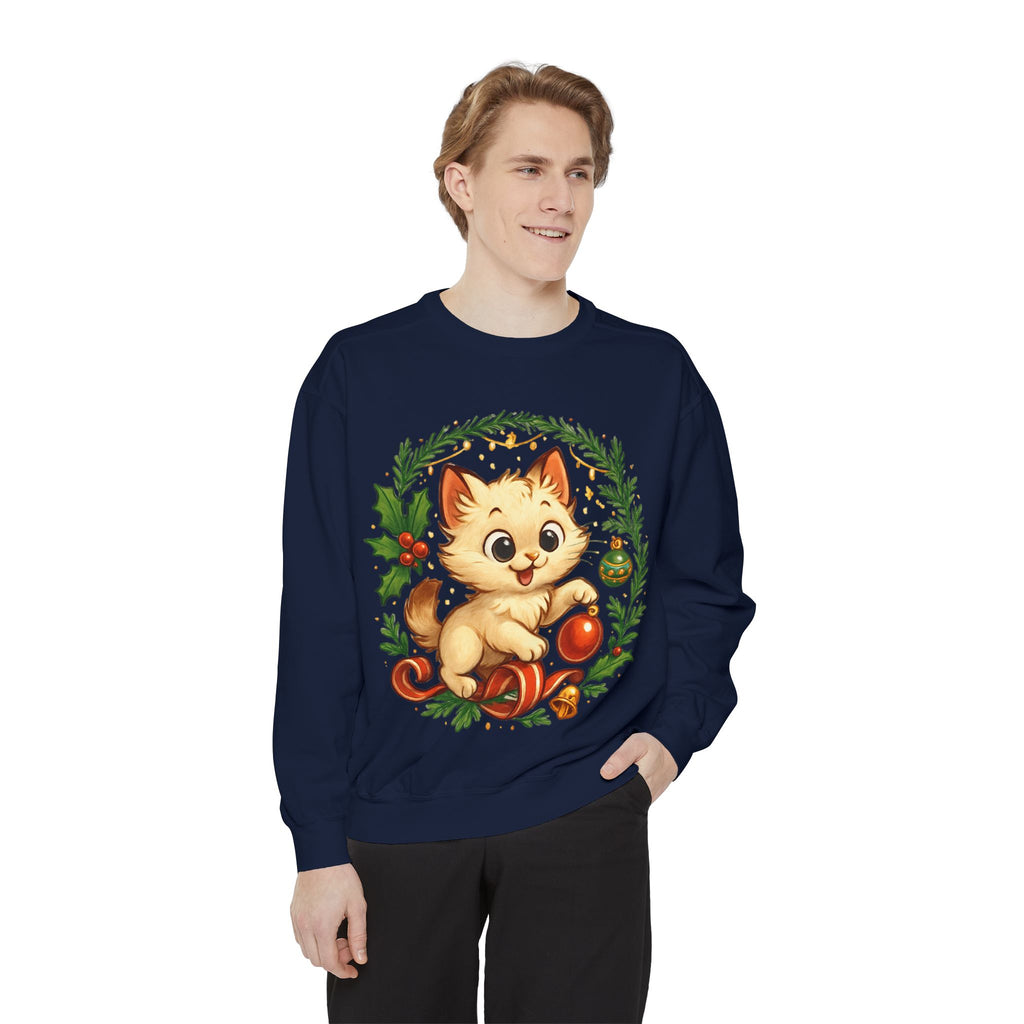 Adorable Cat, Christmas -Sweatshirt
