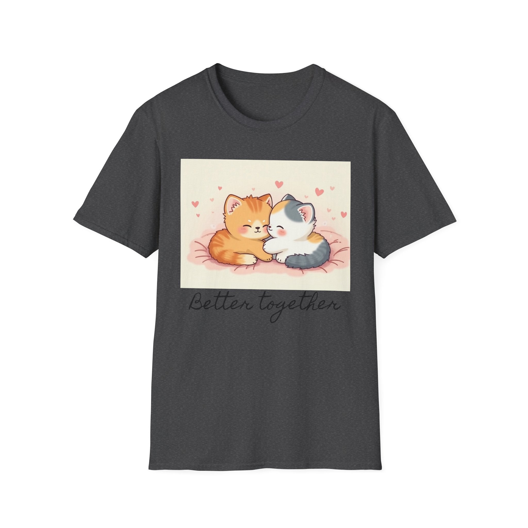 Cute Better Together Kitten T-Shirt, Cat Lover Graphic Tee, Matching Couple Shirt, Animal Print Top, Funny Pet Owner Gift