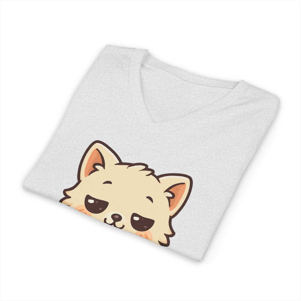 V-Neck Tee Cute Kitten Coffee Morning Love Shirt