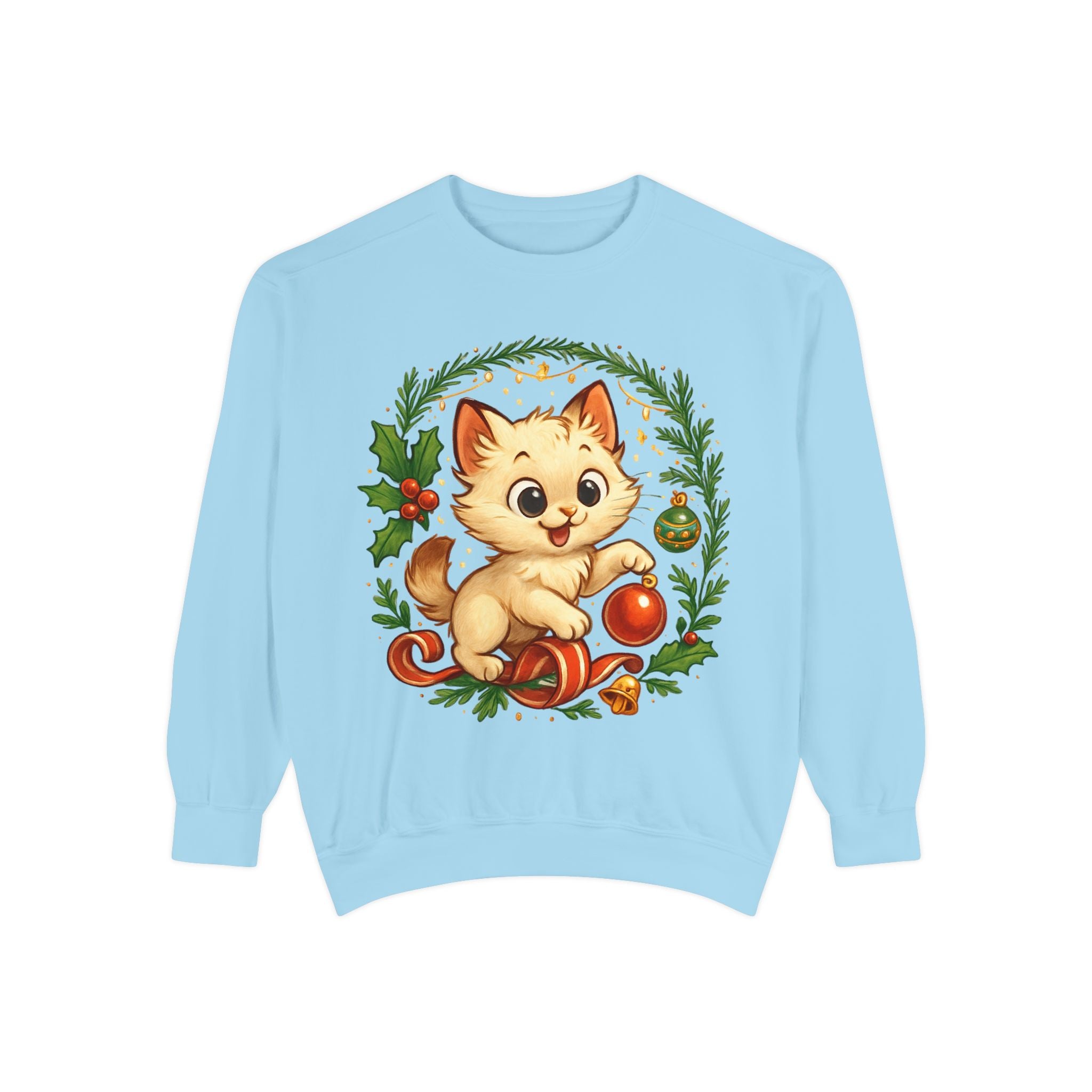 Adorable Cat, Christmas -Sweatshirt