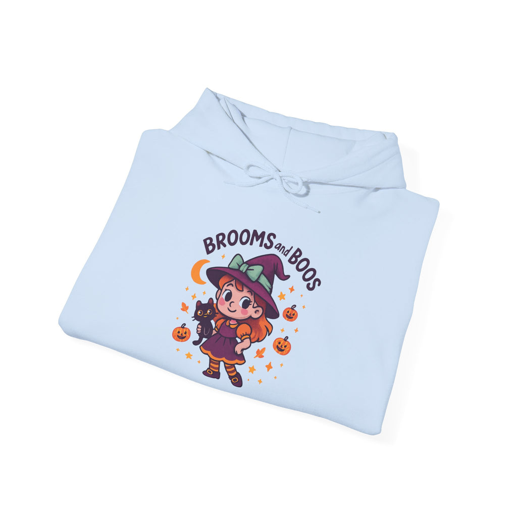 Hooded Sweatshirt Cute Halloween Witch with Cat