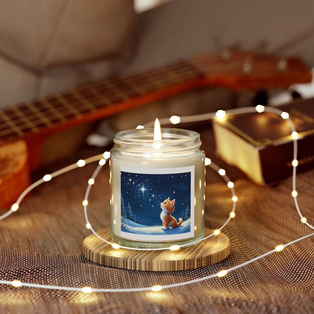 Scented Candle - Starry Night Kitten Design