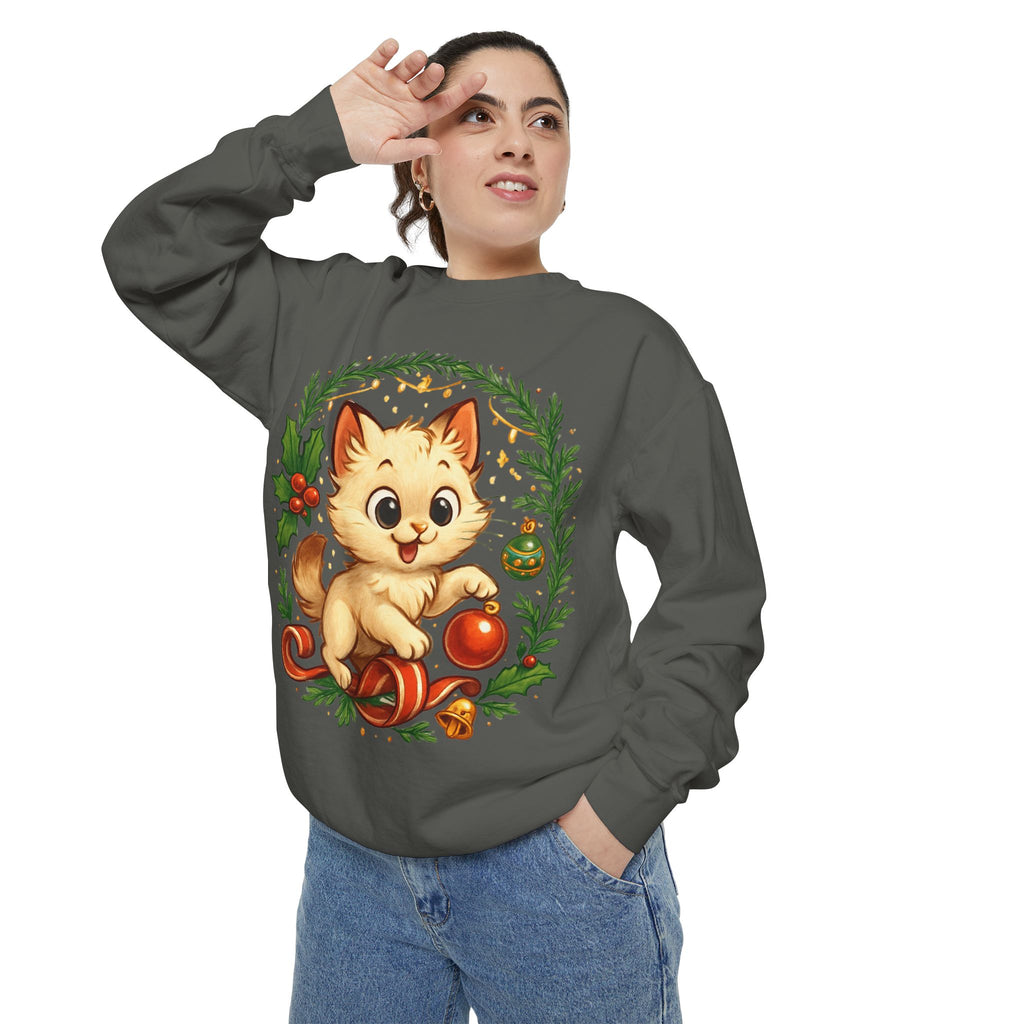Adorable Cat, Christmas -Sweatshirt