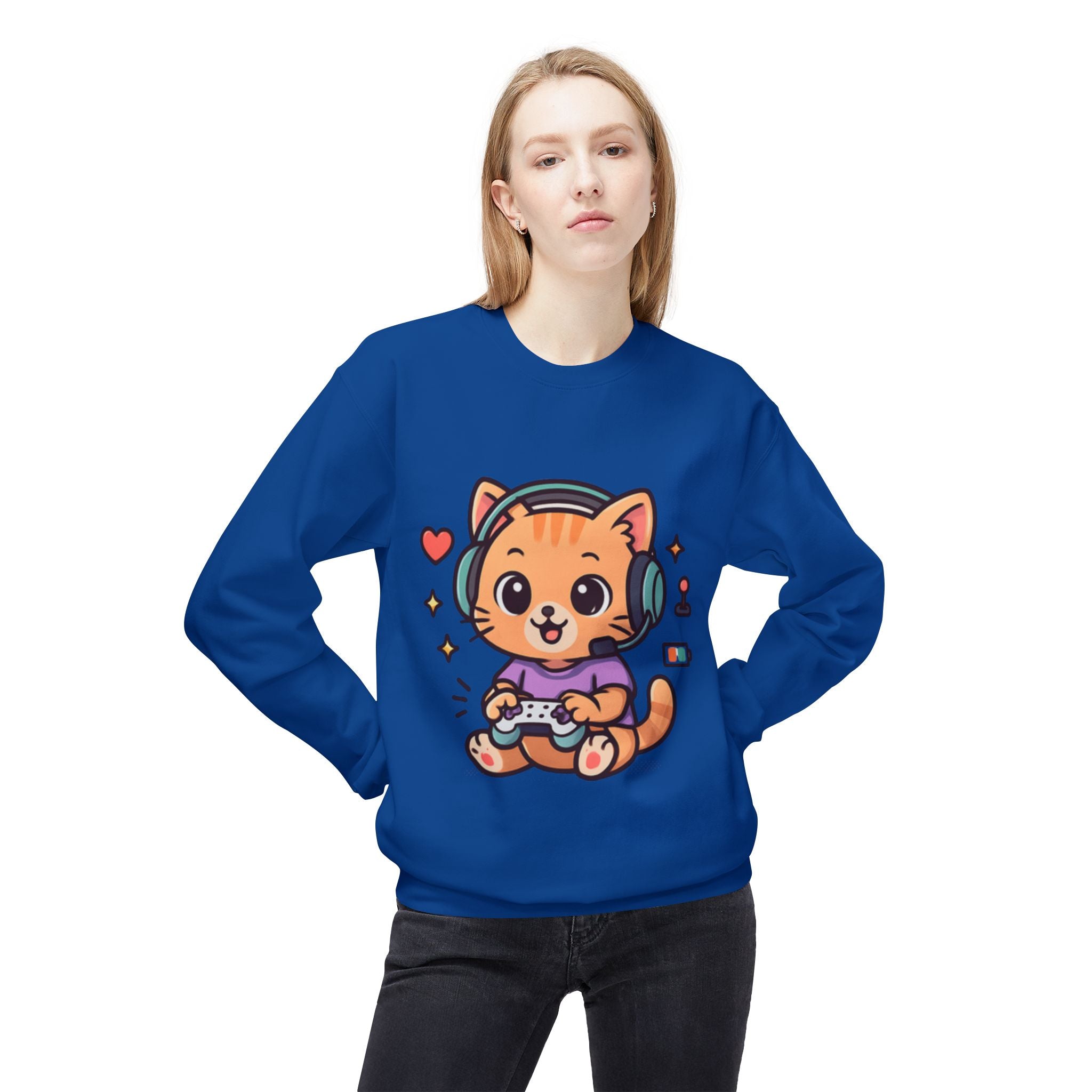 Playful Gamer Cat -Sweatshirt