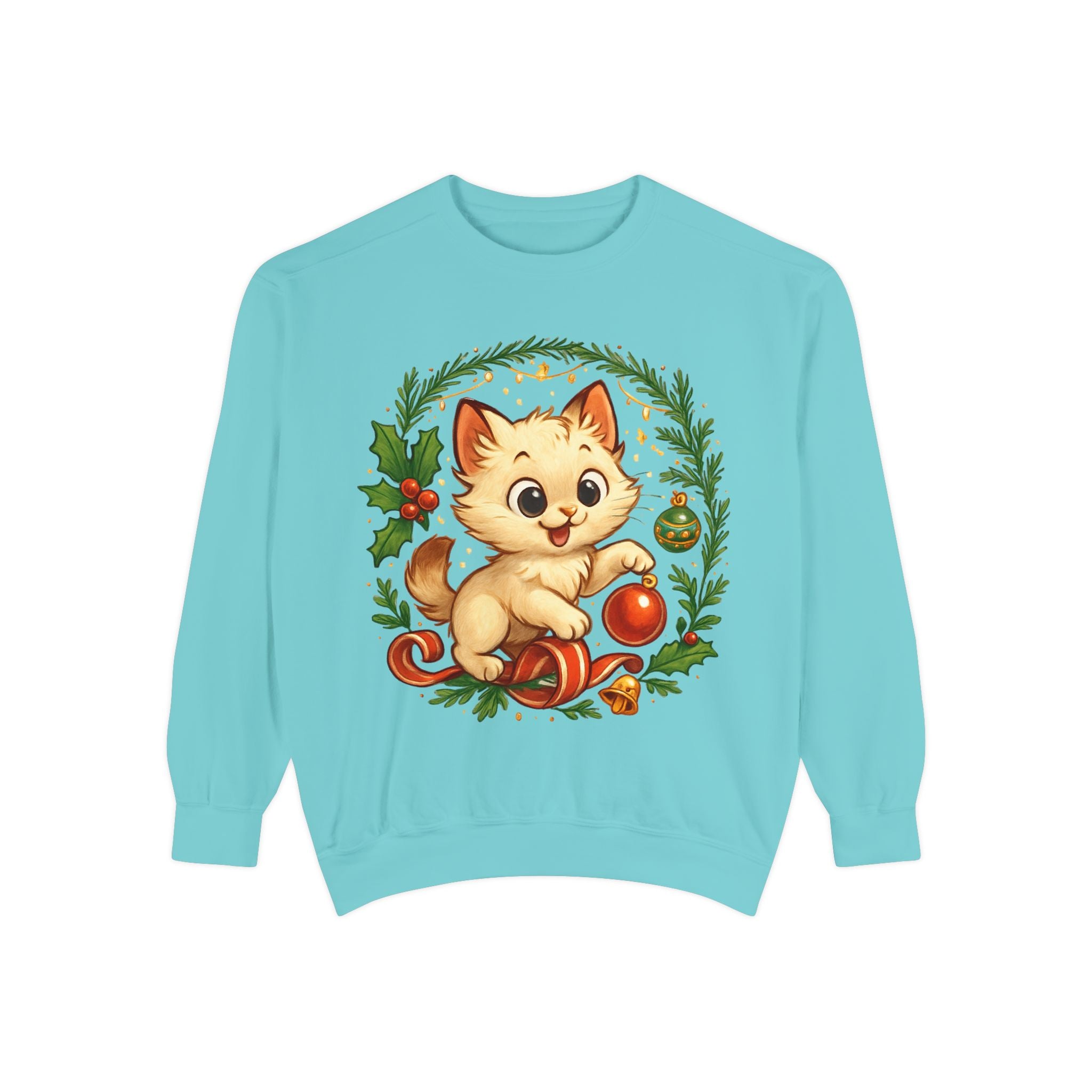 Adorable Cat, Christmas -Sweatshirt