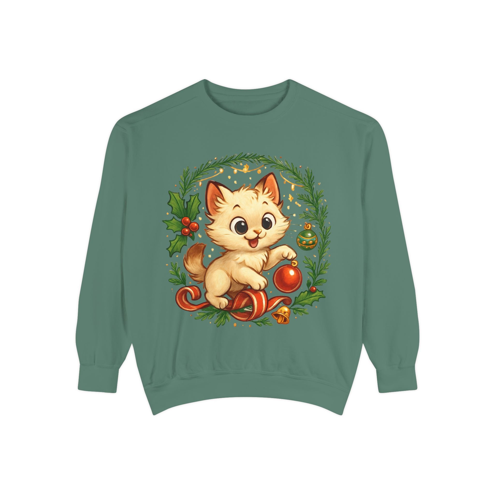 Adorable Cat, Christmas -Sweatshirt