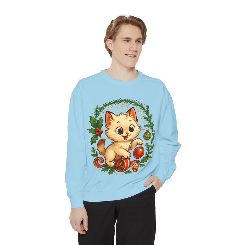 Adorable Cat, Christmas -Sweatshirt