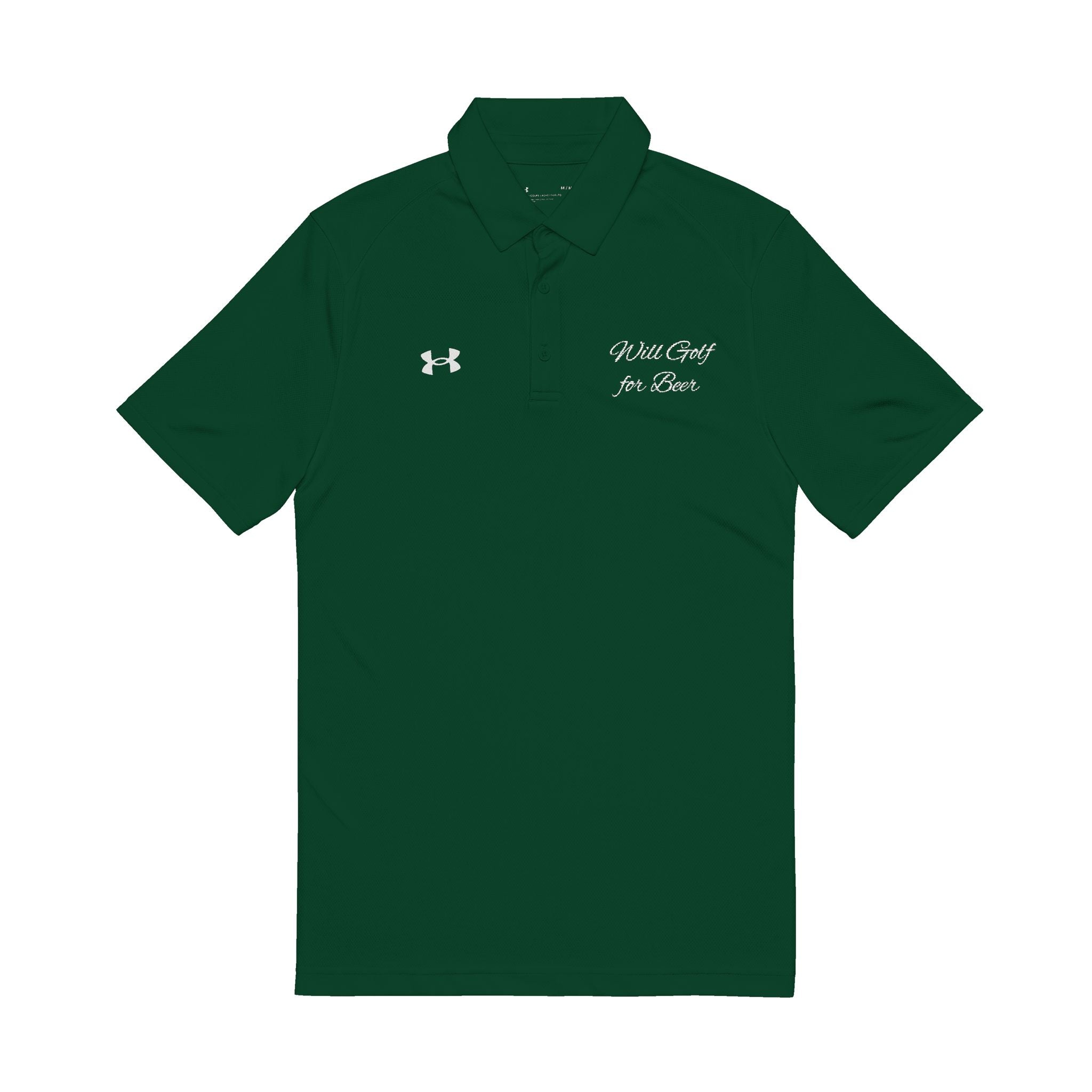 Copy of Copy of Polo Shirt - Funny 'Will Golf for Beer' Embroidered Design